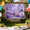 2D Purple Romantic Floral Backdrop, Wisteria & Birdcage Banner, Bridal Shower Party Decor