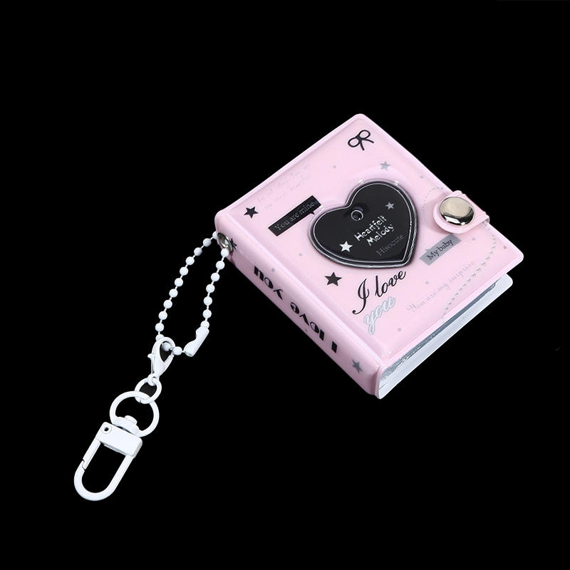 

Pretty 2-Inch Heart Card Holder Cute Girls Idol Photos Card Album Fashion Bag Pendant Accessories Decoration Gifts рожевий