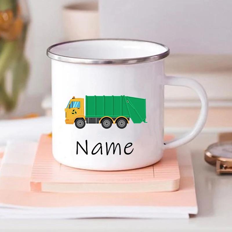 Personalized Mug for Kids Hot Chocolate Custom Car with Name Mug for Boys Kids Handle Mugs Birthday Party Favors Children's Gift