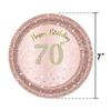 Rose Gold and Diamond 70th Birthday Party Set, Disposable Paper Plates, Paper Cups, Tablecloths, Theme Scene Arrangement