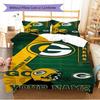 Name Custom Green Bay Packers Pattern Bedding Set Quilt Cover Pillowcase Home Decor Gift (1 * Duvet Cover + 2 * Pillowcase, Without Core)