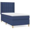 Box Spring Bed with Mattress Blue 100 x 200 cm Fabric