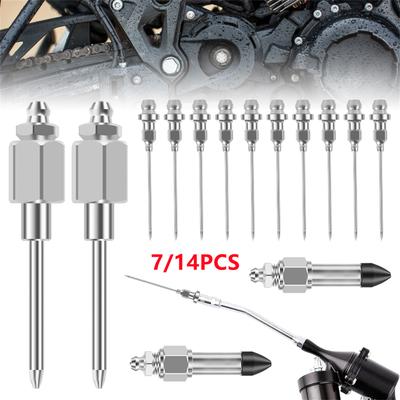 7/14 Stück Fettnadel-Adapter-Set Auslaufsicher Solide Maschinenfett-Düsen Leicht zu transportieren Fettpressen-Nadel Zubehör