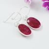 Red Ruby Earring, Oval Bezel Earring, Handmade Earrings, 925 Sterling Silver Earrings, Gift for Her, Light Weight Earrings