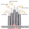 5Pcs 2 Way Nail Art Acrylic Silicone Point Flower Nail Pen Stainless Steel Dotting Tools Marbleizing Painting Pens
