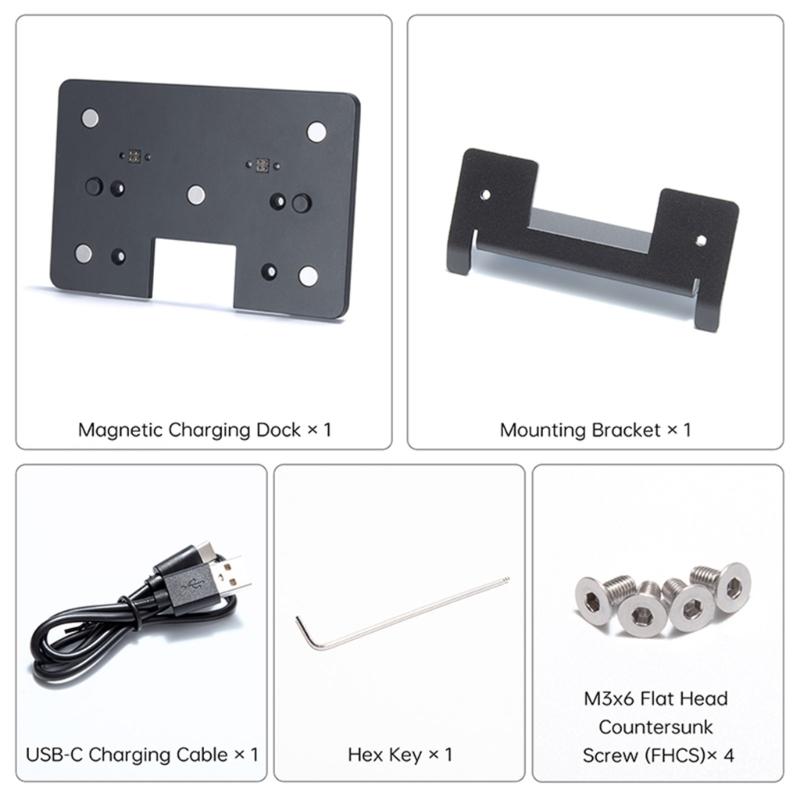 USB Magnetic Charging Dock and Stand for Panda Touch Organizing and Swapping Components in 3D Printing Workspaces