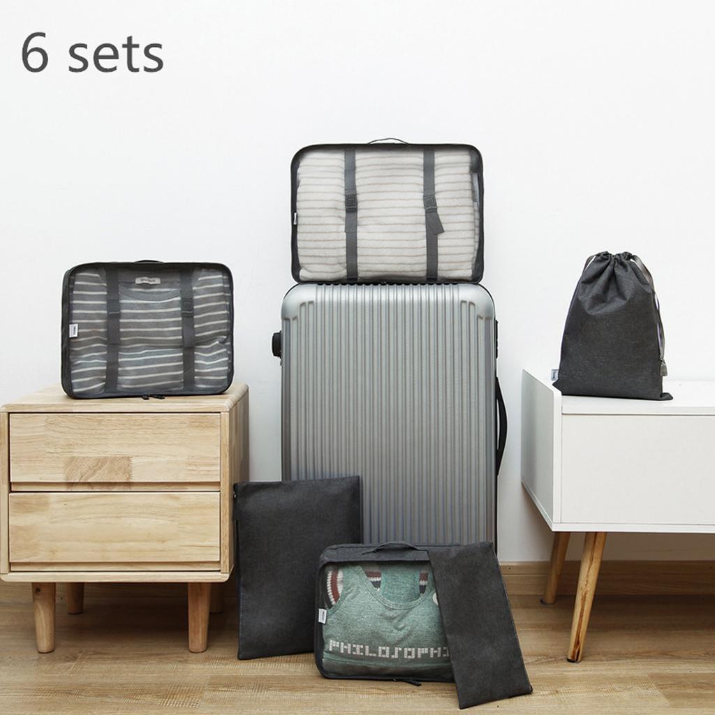 6Pcs/Set Portable Clothing Sorting Organizer Travel Bags Set Luggage Accessories