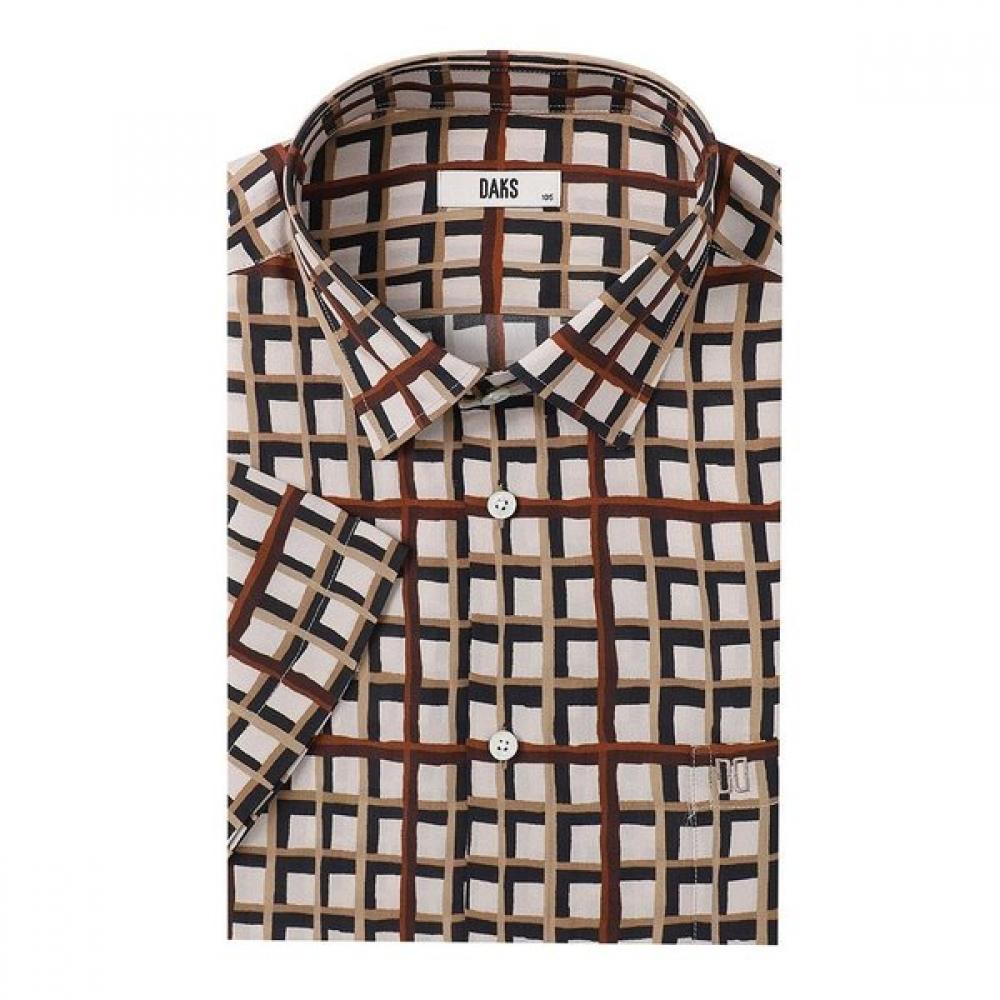 DakS Men S Funghi Yarn Check Regular Fit Short Sleeve Shirt dmS1ShcS145i1