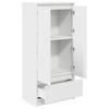 White Cabinet with Drawer 55.5 x 34 x 119.5 cm Engineered Wood
