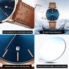 Men's Ultra-Thin 6.5mm Casual Business Watch Japanese Quartz Movement 40mm Dial Genuine Leather Band