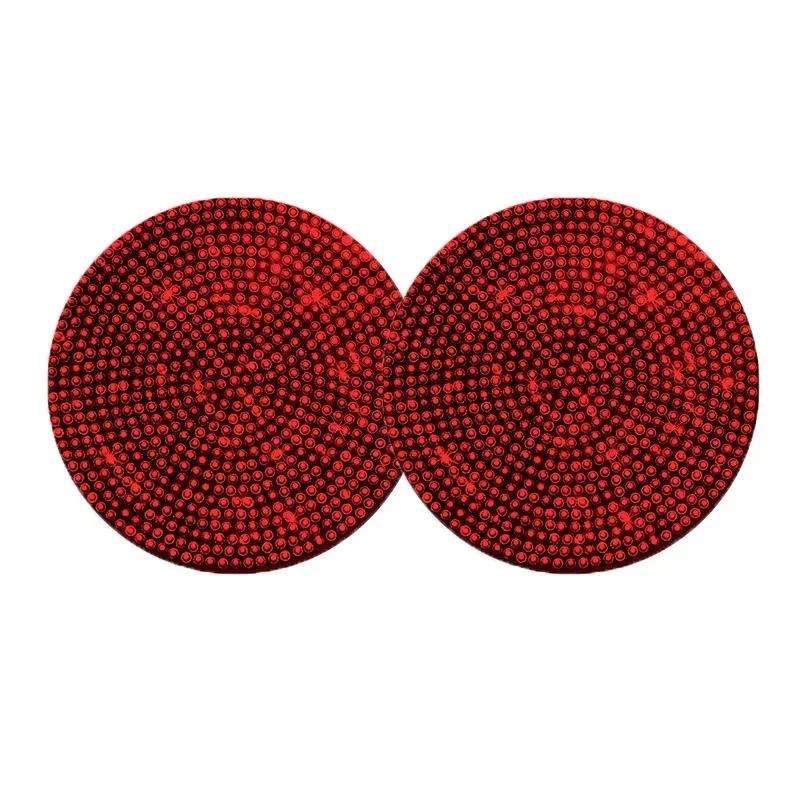 1/2Pcs Diamond Car Coaster Water Cup Slot Non-Slip Mat Bling Gadget Silica Pad Cup Holder Mat Auto Interior Accessories