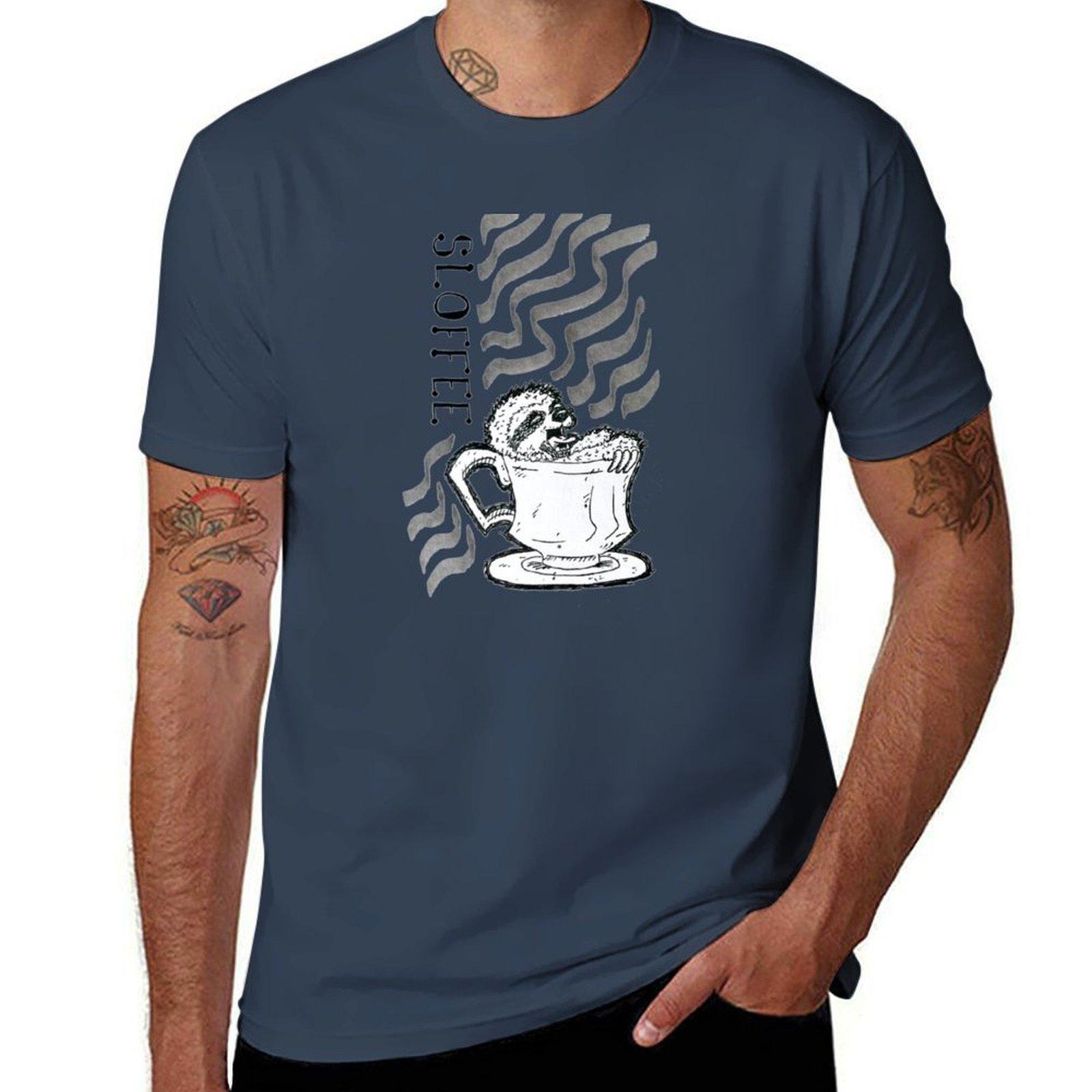 Punimal Caf Sloffee Tshirt Retro Style Print Casual Top S
