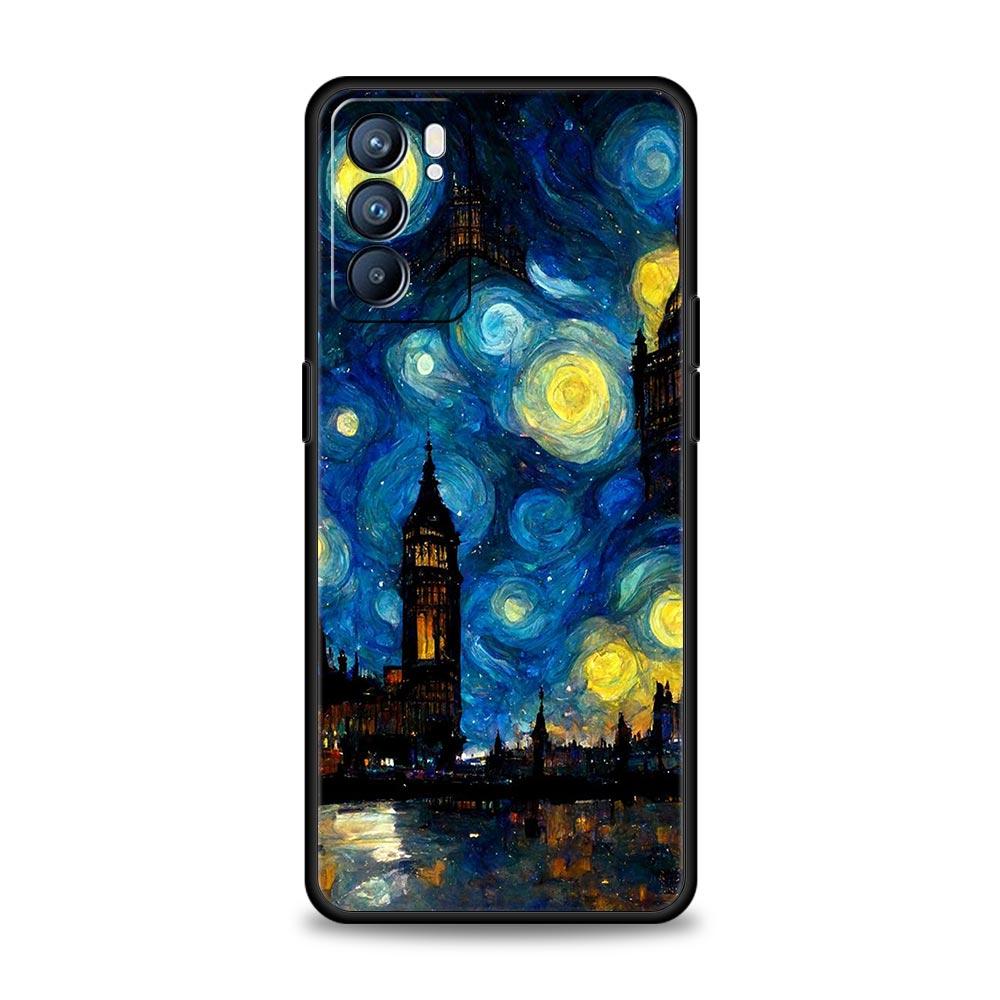 Etui na telefon Starry night van gogh Dla Oppo Reno8 Reno7 Reno6 Pro A54 5G Find X6 X5 A53 A52 A9 A15 A95 A17 A16 A57 A31 Pokrowiec