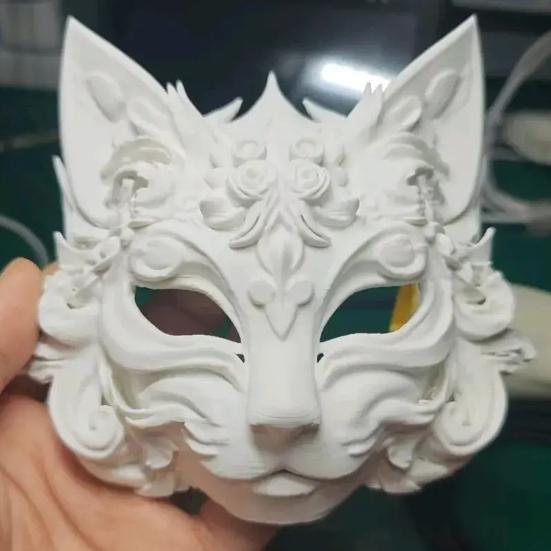 Fox Masque Plastic Fox Cat Animal Cosplay Half Face Masque for Halloween Masquerade Party Costume Accessory