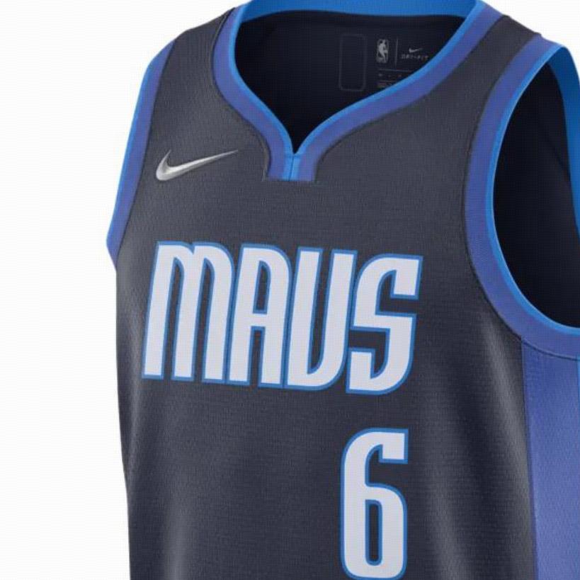 Nike NBA Retro Basketball Jersey SW Fan Edition Reward Edition Dallas Mavericks Porzingis Jersey 6 Men Jersey Black CW6806-420