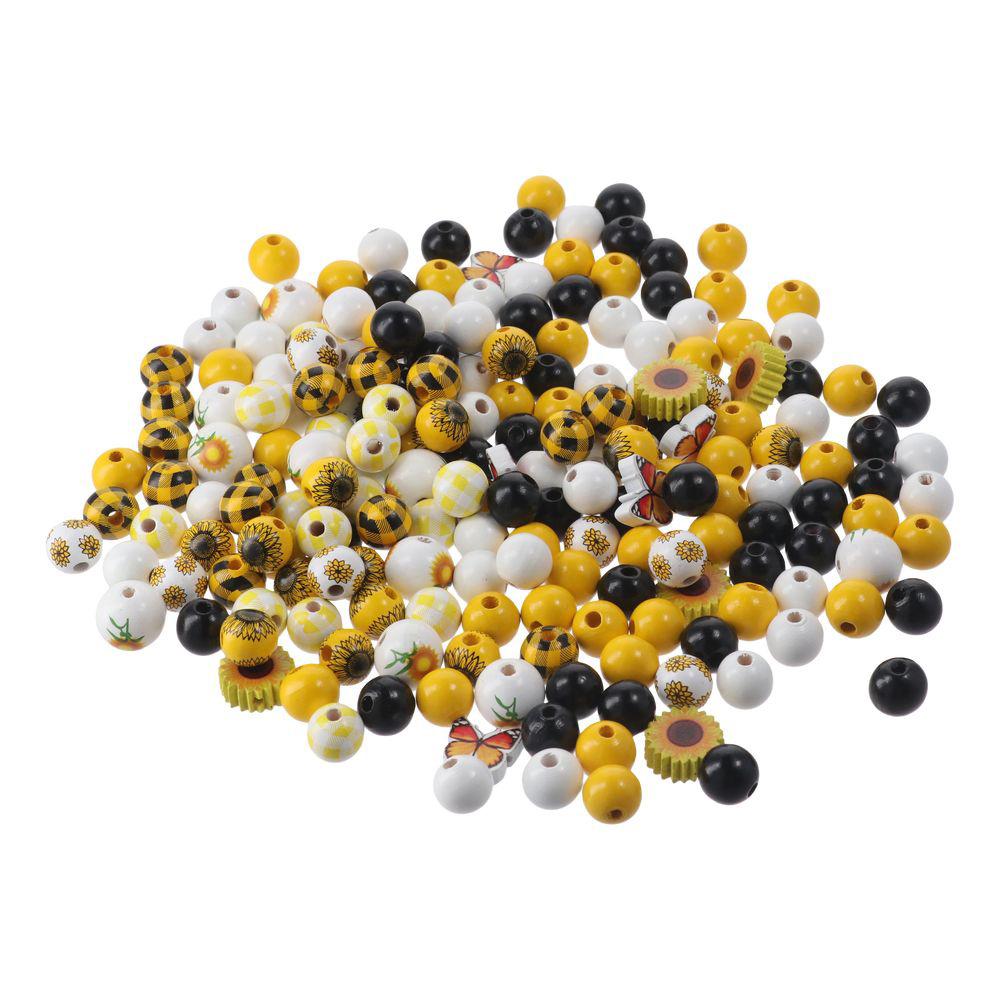

16 мм бусины из дерева подсолнечника, разноцветные свободные бусины-разделители, изготовление ювелирных изделий, деревянные бусины, сделай сам, ремесло