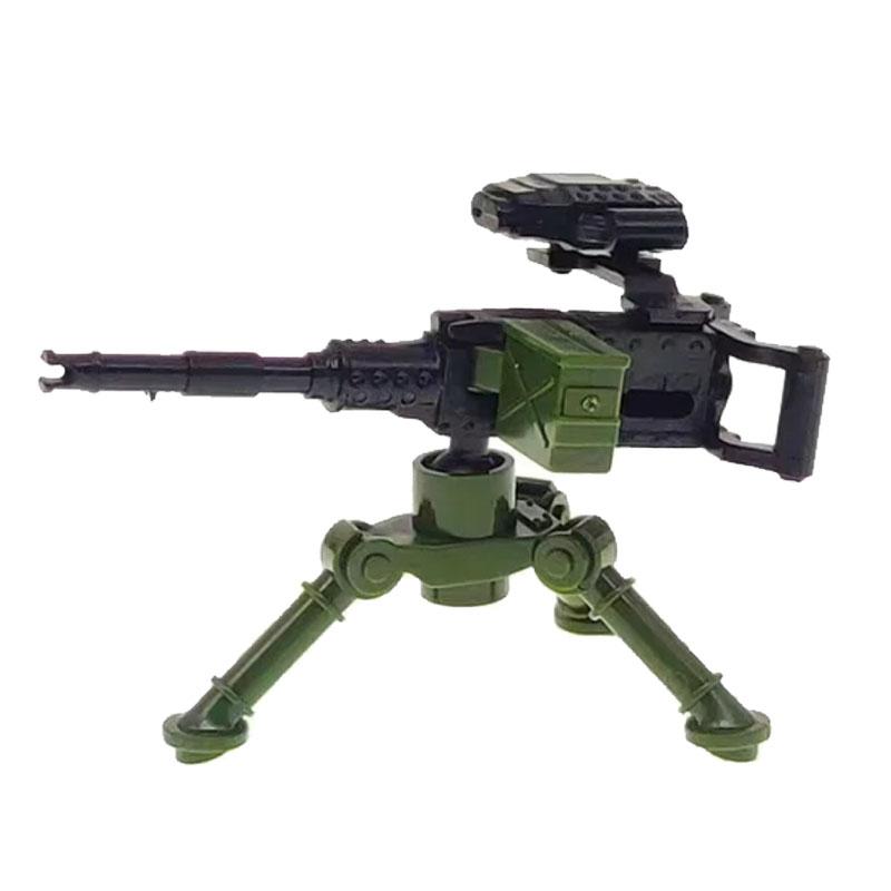 Military WWII Weapons Building Blocks Soldier Figure Toy Gatling M2 Heavy Machine Gun NSV M19 Box Rifle Bullet Chain Mortar K045