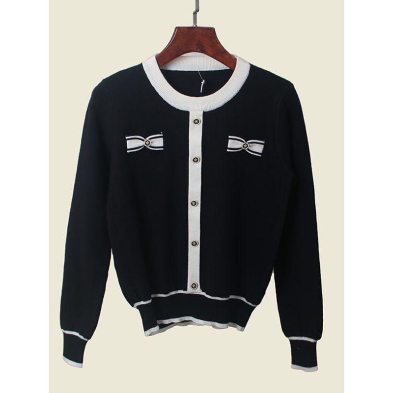 Classic Style Fashion Long Sleeve Outer Match Knitted Cardigan Elegant Beauty Coat Sweater