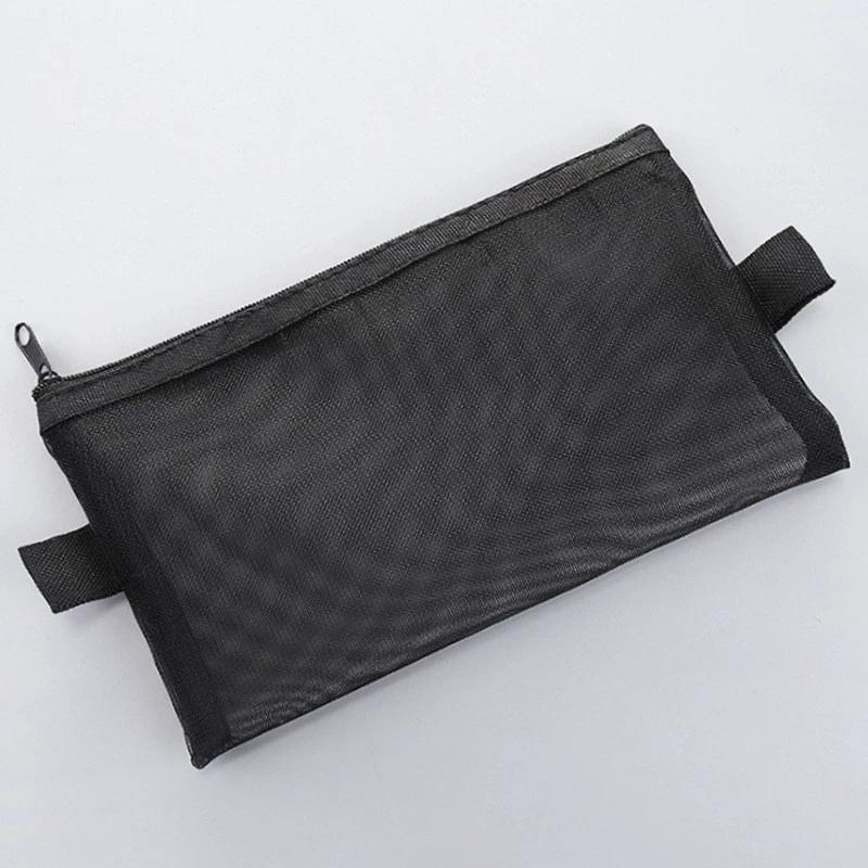 1 Piece Large Capacity Mesh Pencil Case Portable Zipper Stationery Bag Student Stationery Pencil Organizer Pencil Case