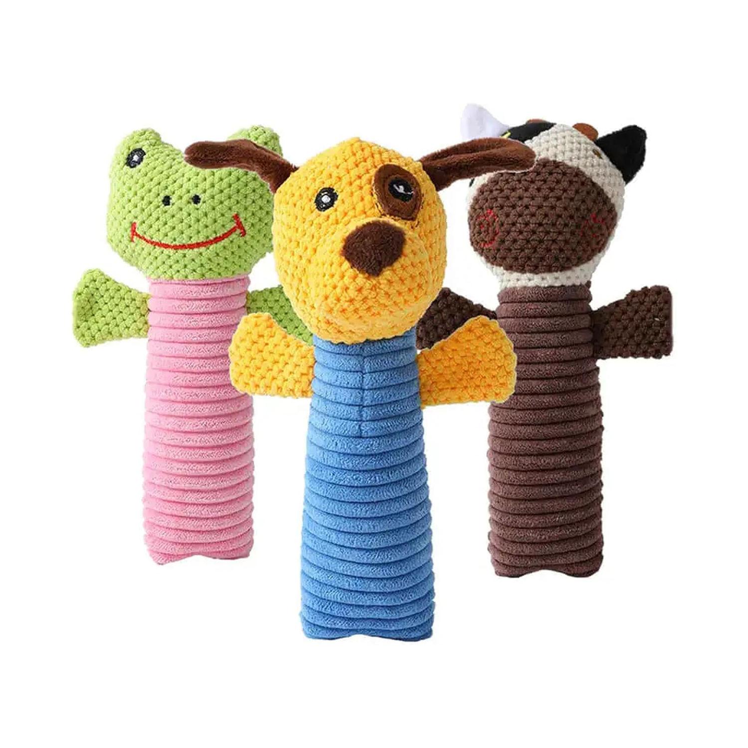 Qbellpet Hot 19cm Durable Eco-Friendly Plush Chew Toy, Cute Pet Squeaky Cotton Filler Toy синий