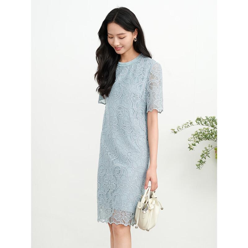 JUZUI Elegant Beaded Lace Midi Dress
