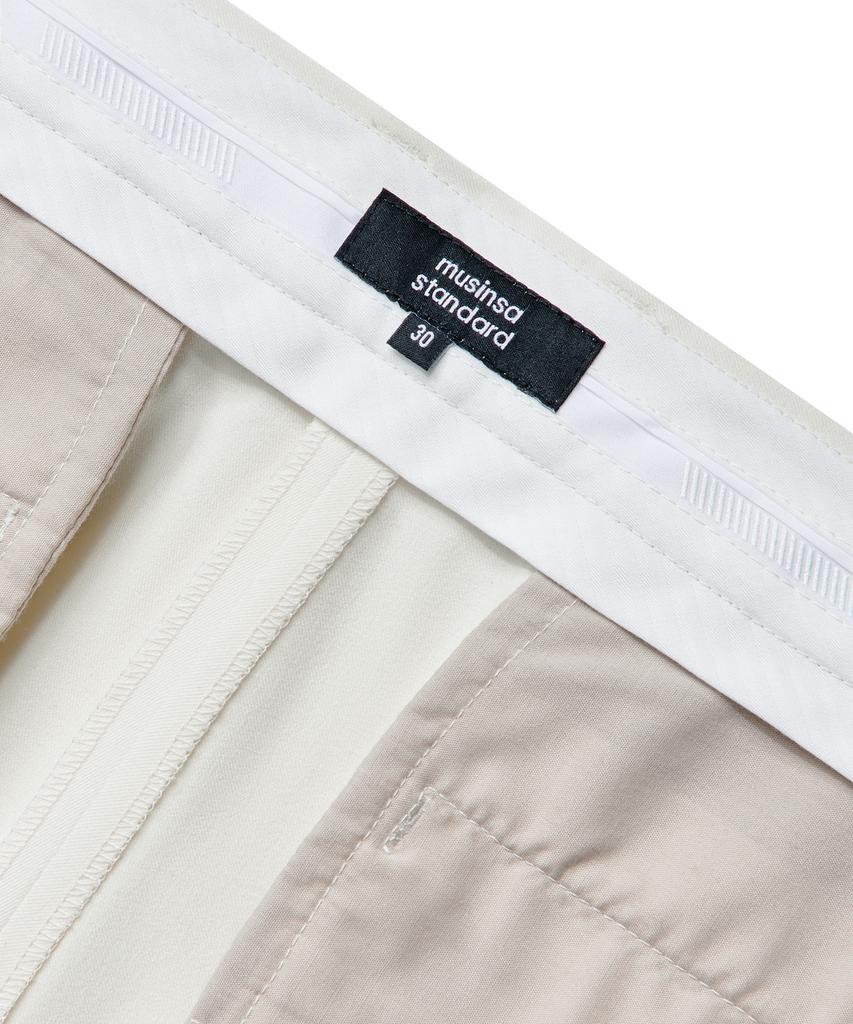 Musinsa Standard Real Wide Belted Slacks [Cream]