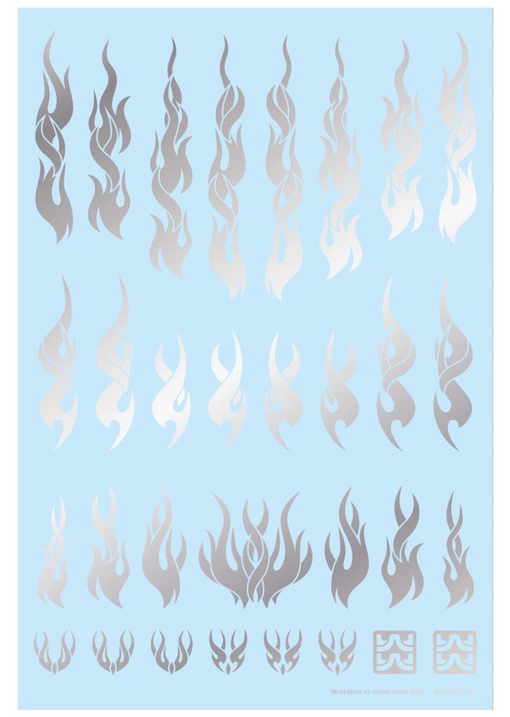 HiQ Parts Fire Tribal Decal Solid Silver for Plastic Models (1 Decal) (FTSL-SIL)