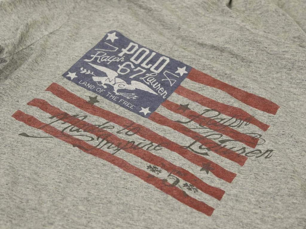 Polo Ralph Lauren Long Sleeve Hooded with Chest Size Men's T-Shirt Pocket, 0107226-M-GREY