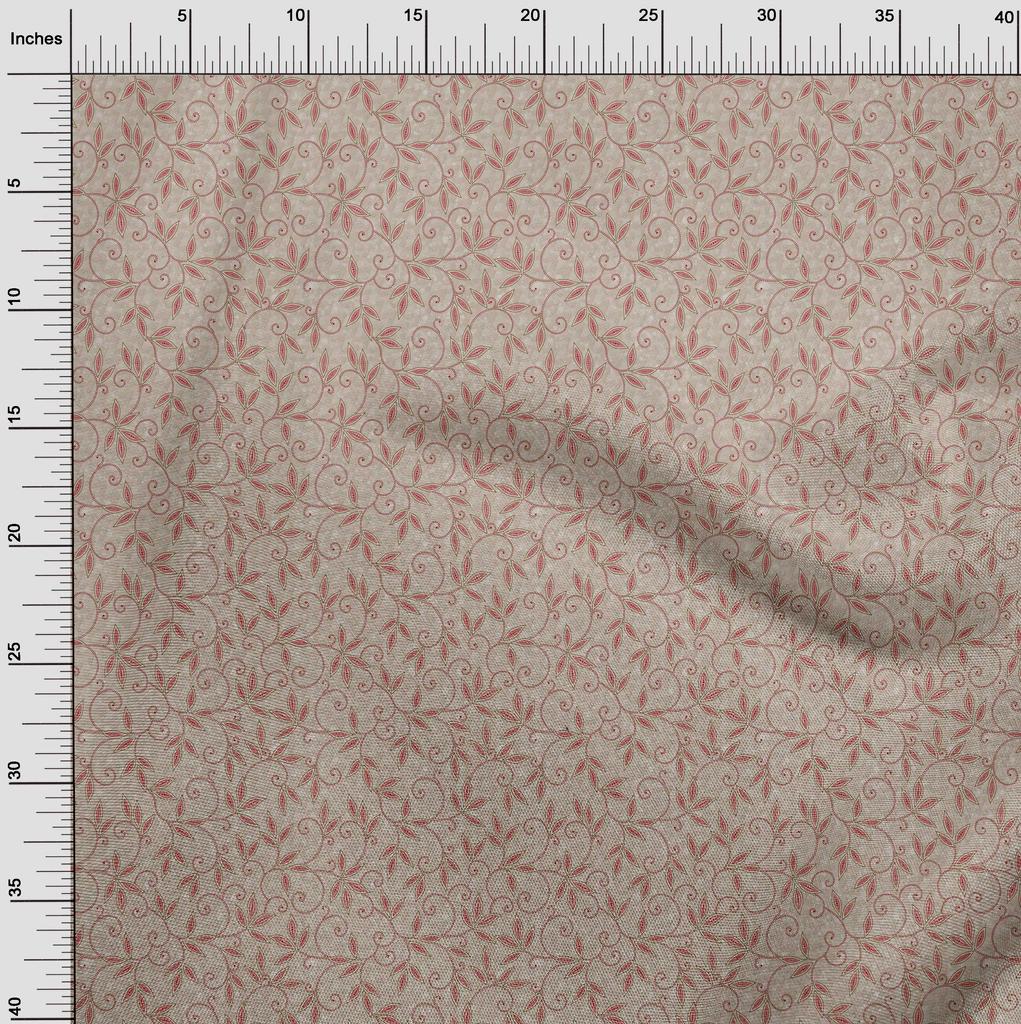 oneOone Cotton Flex Dusty Pink2 Fabric Dotted Floral Dress Material Fabric Print Fabric By The Yard 40 Inch