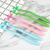 Brosse à dents pour adulte en charbon de bambou à poils souples - Jetable et écologique