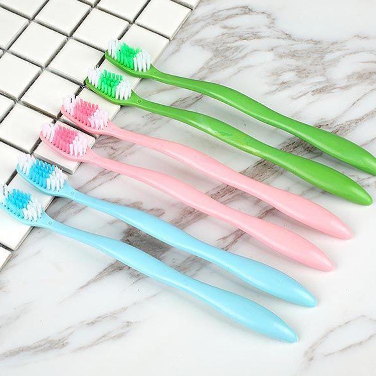 Brosse à dents pour adulte en charbon de bambou à poils souples - Jetable et écologique