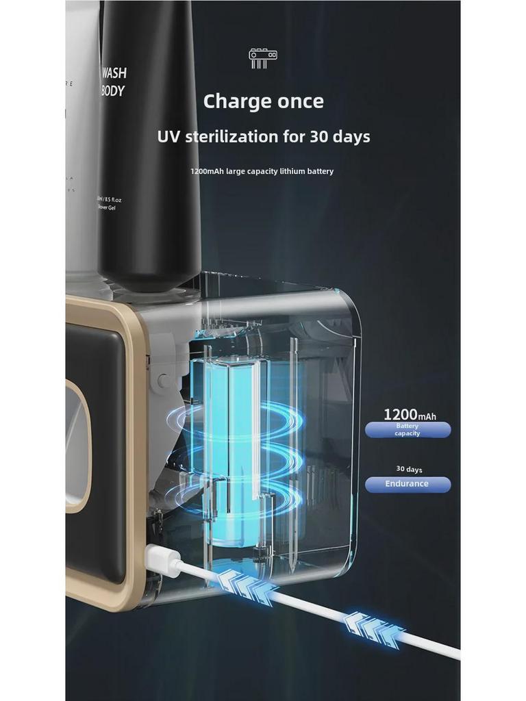 Smart Wall-Mounted Toothbrush Holder with UV Sterilizer, Toothpaste Squeezer, and Dryer