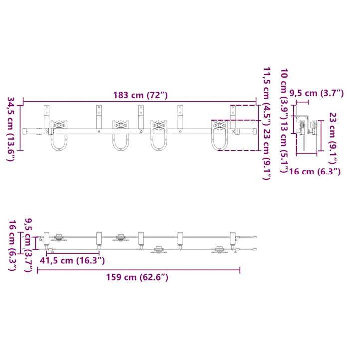 VidaXL Sliding Door Hardware Kit 183 Cm Steel Black, Sliding Door Hardware, Door Rail of 3295737