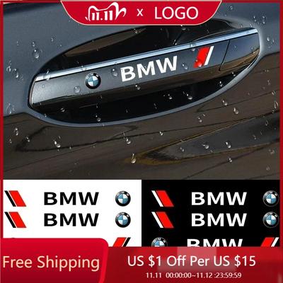 BXQ1 4 vnt. Automobilio stiliaus durų rankenėlių lipdukai Padangų galinio vaizdo veidrodėlio lipdukai E46 E85 E60 F10 E39 F30 E36 F20 E87 E90 E70 X3 X5