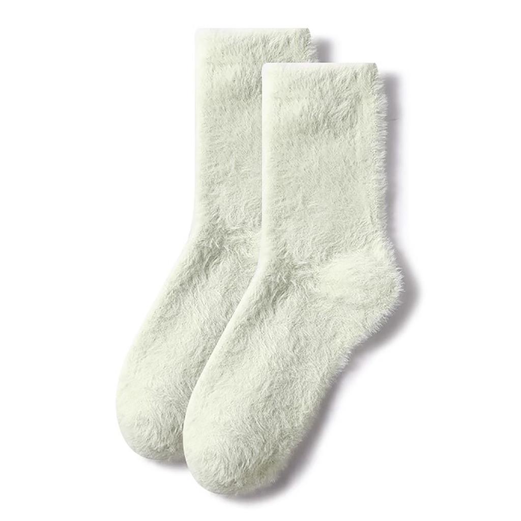 3 Paar Plüsch-Nerzsocken in Bonbonfarben, hochwertiger, weicher, superelastischer Samt, dicker, warmer Winter-Bodenvlies-Mittelschlauchstrumpf