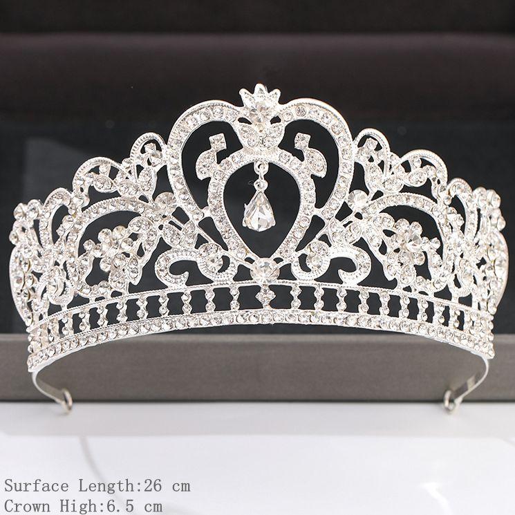 Silver Color Crown and Tiara Hair Accessories for Women Wedding Accessories Crown for Bridal Crystal Rhinestone Diadema Tiara