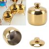 Stainless Steel Gold Seasoning Condiment Pot Spice Salt Sugar Pepper Container Jar Storage   with Lid