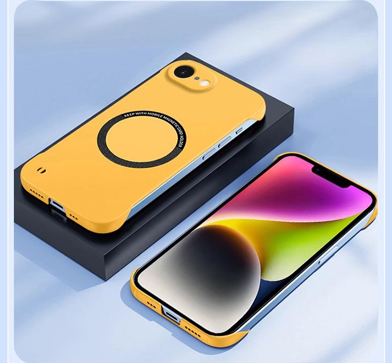 Cover For Magsafe Magnetic Frameless Case for iPhone 16 E 16 Pro Max Hard Matte Wireless Charging Back Cover Shell For Apple 16 Pro Max Capa Cover