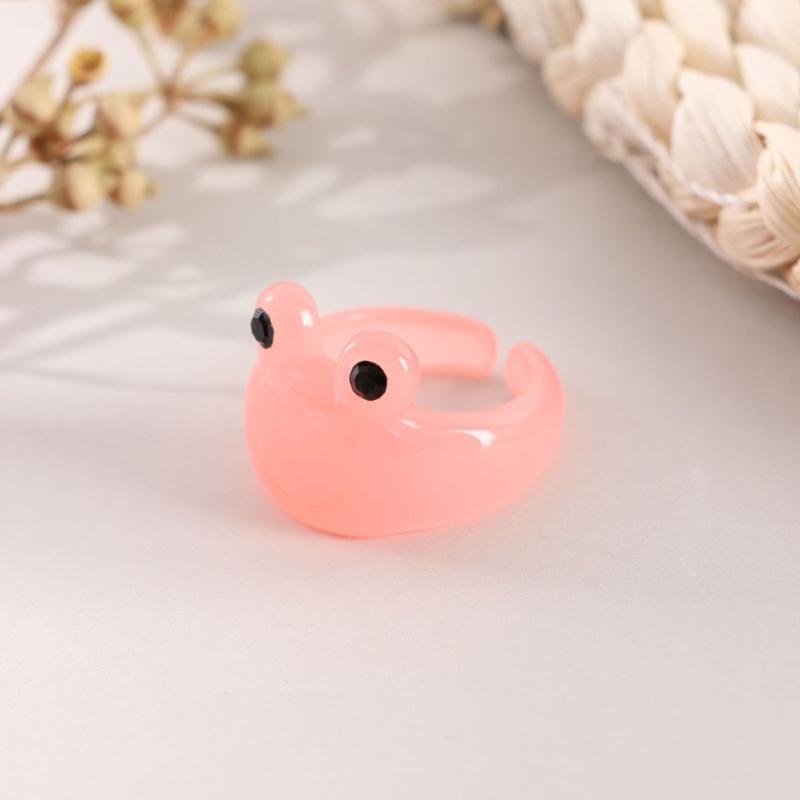 2023 Cartoon Simple Frog Rings Women Fashion Sweet Five Color Fashion Open Rings Wedding Finger Accessories Jewelry