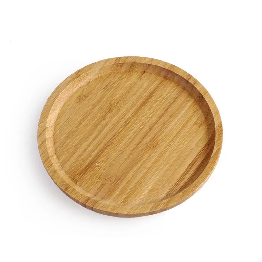 Trays Serving Tray 20*5*30cm Easy To Clean For Fruit Pizza Round Wooden Serving Tray Tableware Stand Food Tray