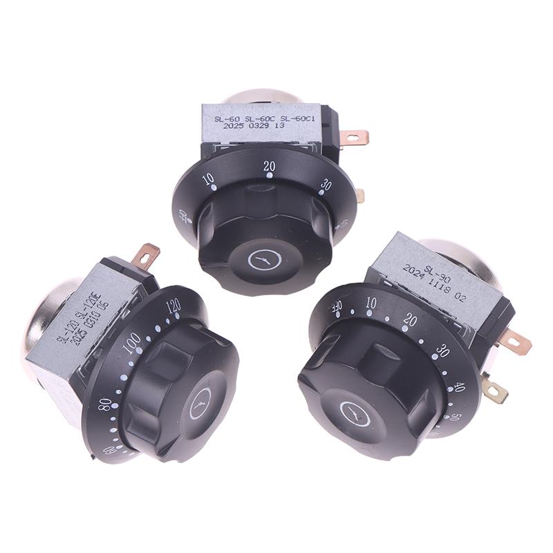 1ks 60/90/120minutový knoflíkový časový spínač pro mikrovlnnou troubu se zvonkem, mechanický časový spínač, díly pro teplou skříň, dezinfekční skříň, troubu