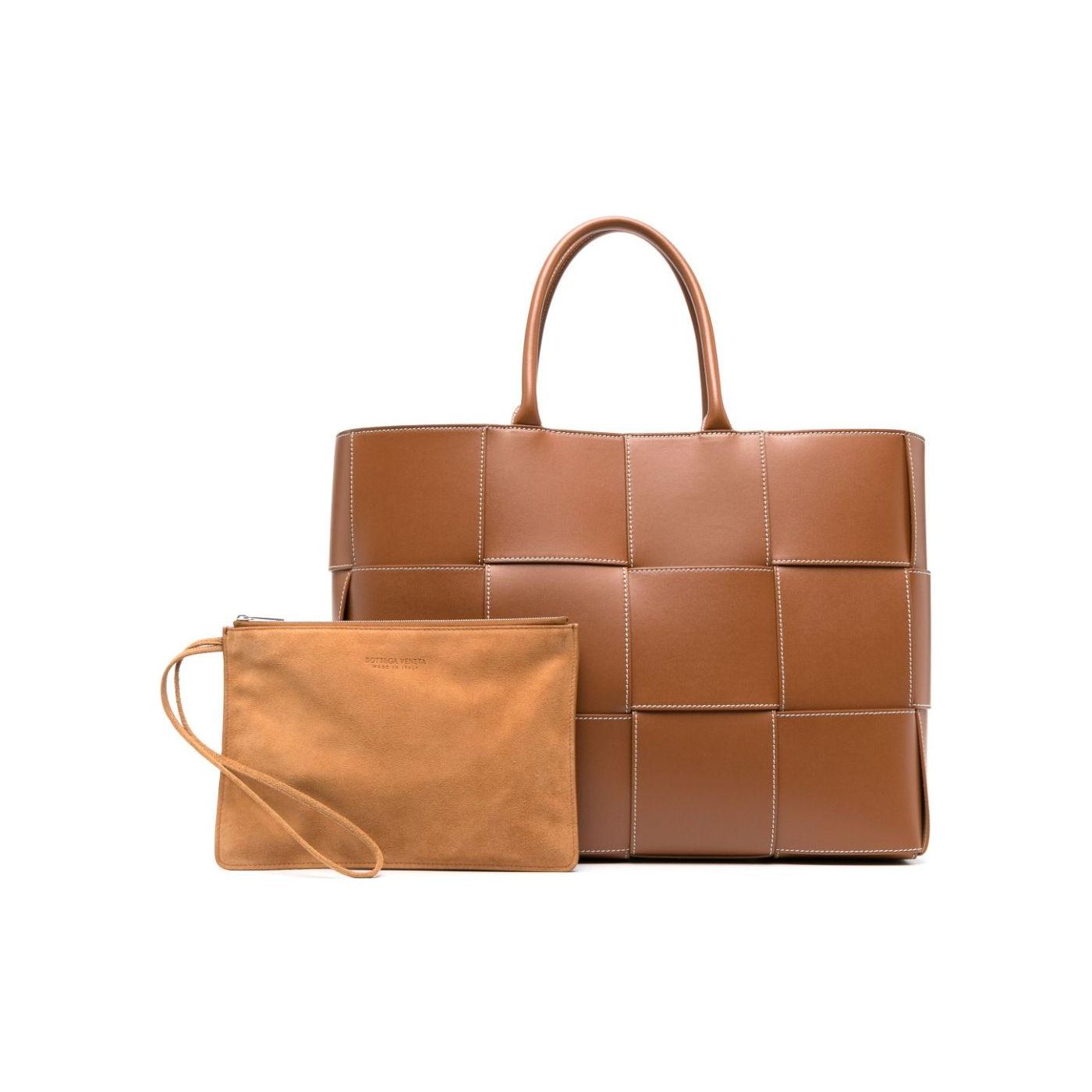 

Bottega Veneta Borsa Urban Intreccio Woven Detachable Zipper Bag Men Handbags Brown 736182V39K02636 Basic Set (Bag+Dust Bag)
