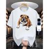 Bulldog Graphic Cotton T-Shirt for Men, Breathable Casual Summer Tee, Regular Fit