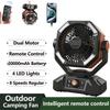 20000mAh Battery Camping Fan with 4 LED Lantern 8 Speeds Desk Fan Portable Outdoor Fan for Outdoor Camping Tent and Fishing