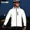 Unisex Cycling Jacket With Full Reflective Strips Windproof Water Repellent Night Running Hiking Mountain Biking