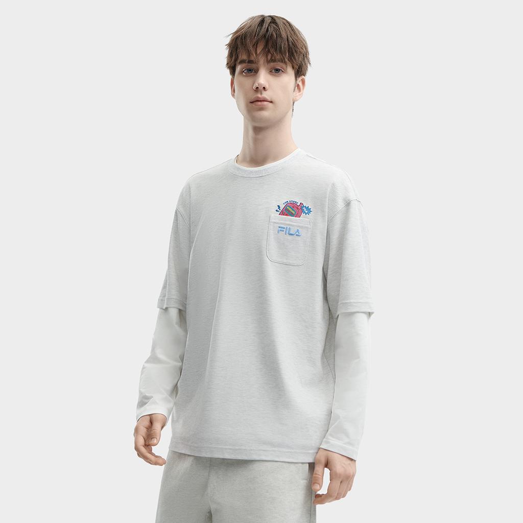 New FILA T Shirt Men's Light Pastel Heather Gray F51M429103FMG