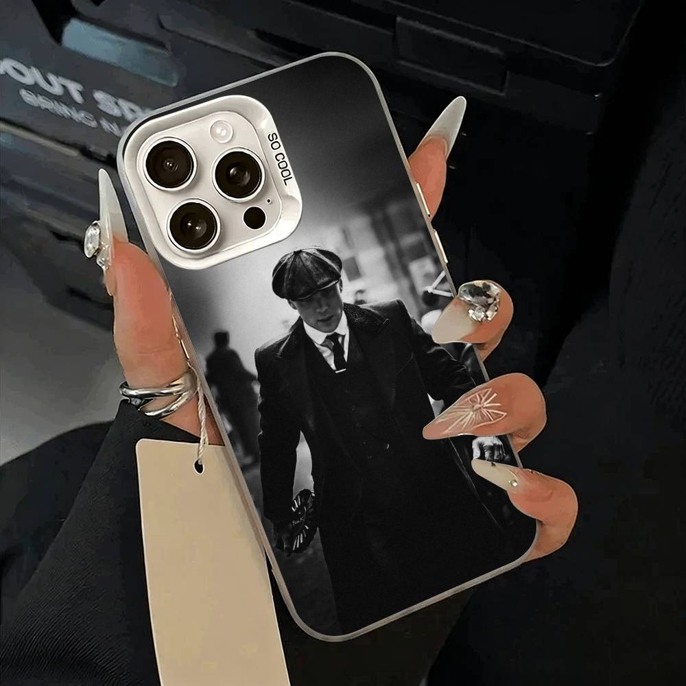 P-Peaky-B- Blinders-movie Phone Case For iPhone 17,16,15,14,13,12,11 Plus,Pro Max,XS,white Silver Phone Case