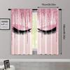 Curtains Window Treatment Print Pink Eyelashes Versatile Polyester Without Rod All Bedroom Living Set Of 2 Made Decor