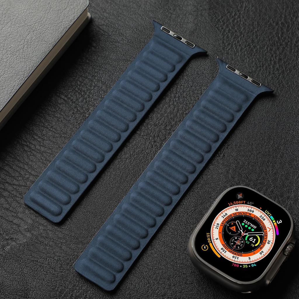 Modisches fein gewebtes Schlaufenarmband für Apple Watch Band Ultra 2 49 mm 44 mm 40 mm 45 mm 41 mm Magnetarmband IWatch Serie 9 8 SE 7