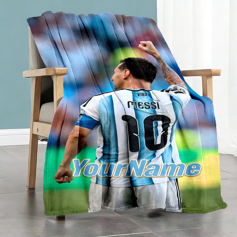 Messi 356 Customize Your Name Blanket Throw Customizable Blanket Comfortable Throw For Chair Office Chair Livingroom Nap Four Seasons Universal